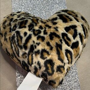 Magaschoni cheetah Leopard Print Heart-Shaped Pillow 17x17